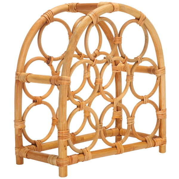 Safavieh Wilda Rattan Wine Rack - Handcrafted Natural Rattan Storage For Bottles - Stylish Coastal Décor Piece STG1801A