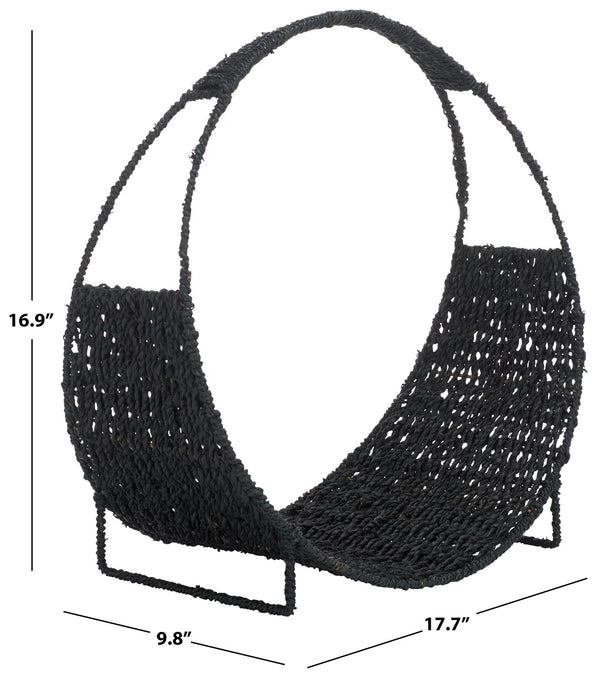 Safavieh Milly Vibrant Fruit Rack – Black Rattan Design To Organize, Style, And Elevate Your Kitchen Decor! Black Seagrass And Metal Stg1802b