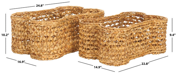 Safavieh Roscoe Set Of 2 Eco-Friendly Dog Bone Baskets – Stylish, Woven Storage For Toys & Home Decor! STG1804A