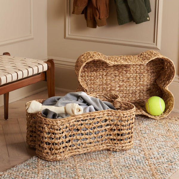 Safavieh Roscoe Set Of 2 Eco-Friendly Dog Bone Baskets – Stylish, Woven Storage For Toys & Home Decor! STG1804A