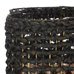 Safavieh Roscoe Set Of 2 Stylish Dog Bone Baskets - Durable Leather & Foam For Chic Pet Storage Solutions Black Rattan Stg1804b