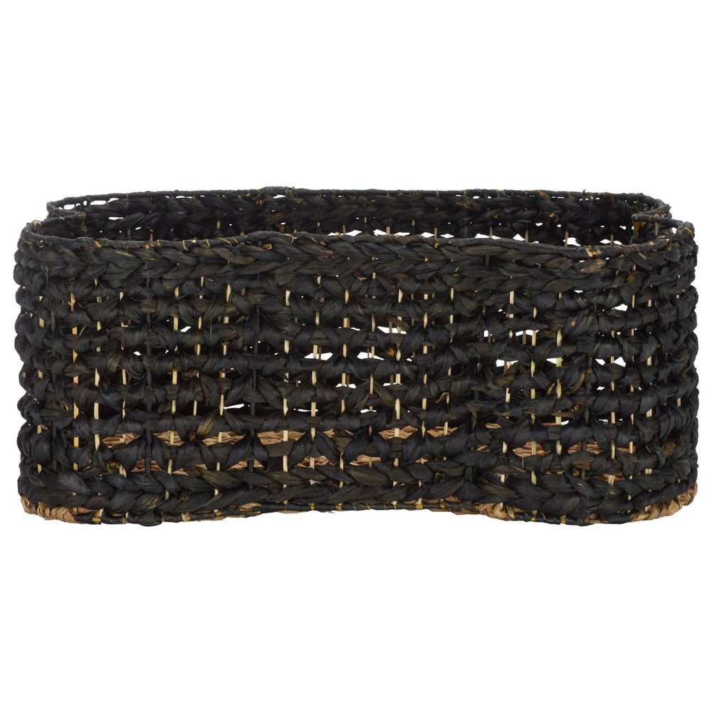 Safavieh Roscoe Set Of 2 Stylish Dog Bone Baskets - Durable Leather & Foam For Chic Pet Storage Solutions Black Rattan Stg1804b