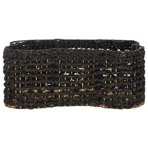 Safavieh Roscoe Set Of 2 Stylish Dog Bone Baskets - Durable Leather & Foam For Chic Pet Storage Solutions Black Rattan Stg1804b