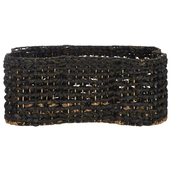 Safavieh Roscoe Set Of 2 Stylish Dog Bone Baskets - Durable Leather & Foam For Chic Pet Storage Solutions Black Rattan Stg1804b