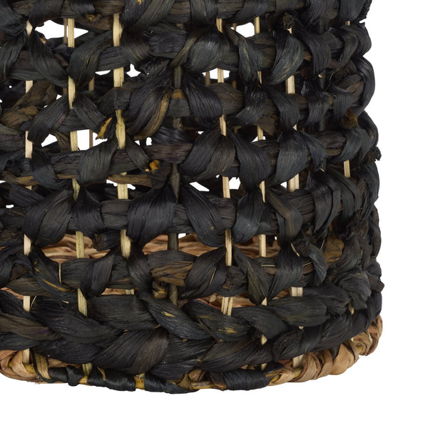 Safavieh Roscoe Set Of 2 Stylish Dog Bone Baskets - Durable Leather & Foam For Chic Pet Storage Solutions Black Rattan Stg1804b