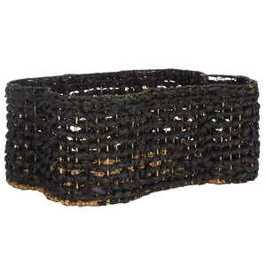 Safavieh Roscoe Set Of 2 Stylish Dog Bone Baskets - Durable Leather & Foam For Chic Pet Storage Solutions Black Rattan Stg1804b