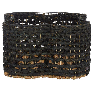 Safavieh Roscoe Set Of 2 Stylish Dog Bone Baskets - Durable Leather & Foam For Chic Pet Storage Solutions Black Rattan Stg1804b