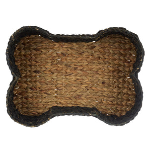 Safavieh Roscoe Set Of 2 Stylish Dog Bone Baskets - Durable Leather & Foam For Chic Pet Storage Solutions Black Rattan Stg1804b