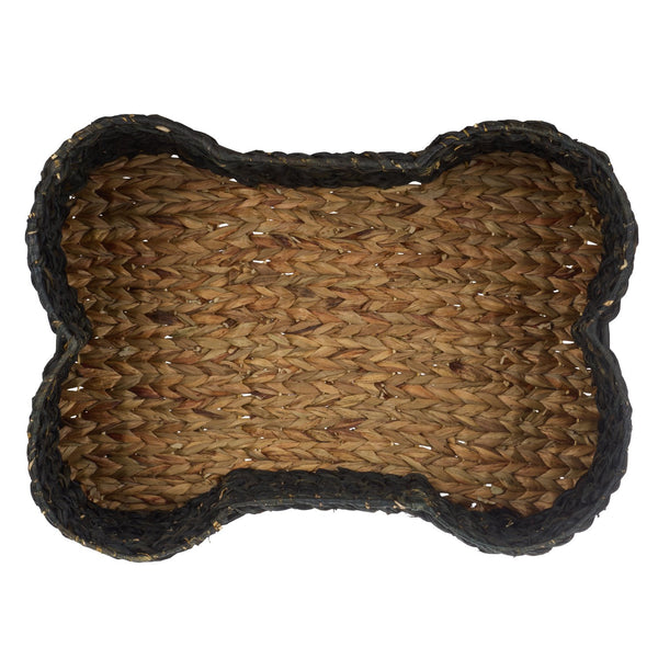 Safavieh Roscoe Set Of 2 Stylish Dog Bone Baskets - Durable Leather & Foam For Chic Pet Storage Solutions Black Rattan Stg1804b