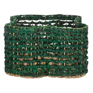 Safavieh Roscoe Set Of 2 Stylish Dog Bone Baskets - Durable Leather & Foam For Chic Pet Storage Solutions Green Rattan Stg1804c