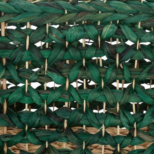 Safavieh Roscoe Set Of 2 Stylish Dog Bone Baskets - Durable Leather & Foam For Chic Pet Storage Solutions Green Rattan Stg1804c