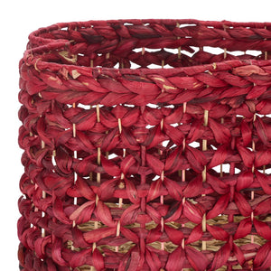 Safavieh Roscoe Set Of 2 Stylish Dog Bone Baskets - Durable Leather & Foam For Chic Pet Storage Solutions Red Rattan Stg1804d