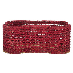 Safavieh Roscoe Set Of 2 Stylish Dog Bone Baskets - Durable Leather & Foam For Chic Pet Storage Solutions Red Rattan Stg1804d
