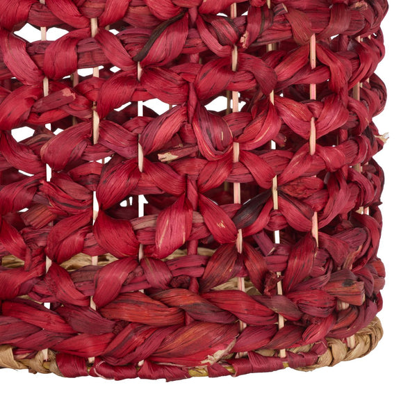 Safavieh Roscoe Set Of 2 Stylish Dog Bone Baskets - Durable Leather & Foam For Chic Pet Storage Solutions Red Rattan Stg1804d