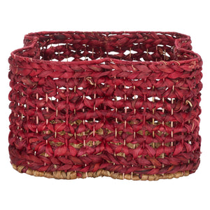 Safavieh Roscoe Set Of 2 Stylish Dog Bone Baskets - Durable Leather & Foam For Chic Pet Storage Solutions Red Rattan Stg1804d