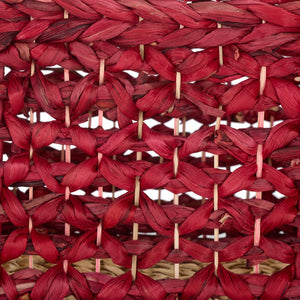 Safavieh Roscoe Set Of 2 Stylish Dog Bone Baskets - Durable Leather & Foam For Chic Pet Storage Solutions Red Rattan Stg1804d