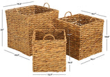 Safavieh Howell Set Of 3 Baskets Natural Rattan STG1808A