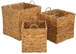 Safavieh Howell Set Of 3 Baskets Natural Rattan STG1808A