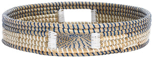 Safavieh Hawley Round Tray  White / Blue Rattan STG1809A