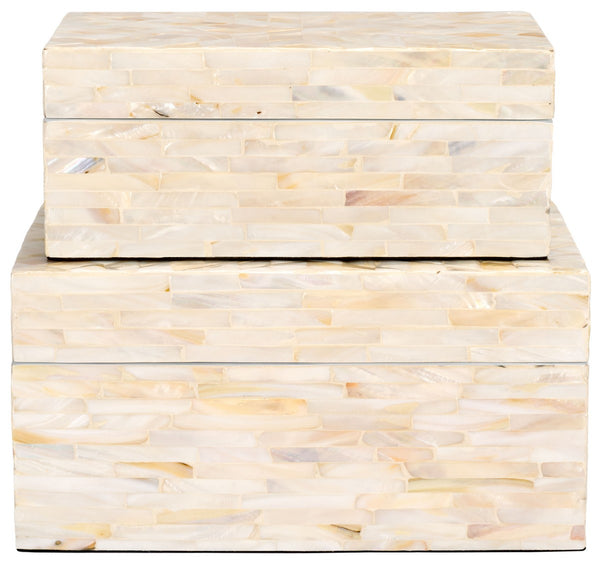 Safavieh Sabryna Set Of 2 Boxes Champagne Faux Mother Of Pearl Wood STG1810A