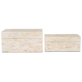 Safavieh Sabryna Set Of 2 Boxes Champagne Faux Mother Of Pearl Wood STG1810A