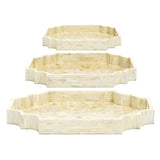 Safavieh Prynne Set Of 3 Trays Champagne Faux Mother Of Pearl Wood STG1811A