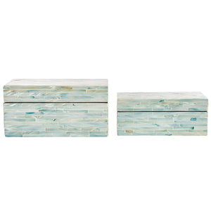 Safavieh Kallie Set Of 2 Boxes Blue / Grey Wood STG1812A
