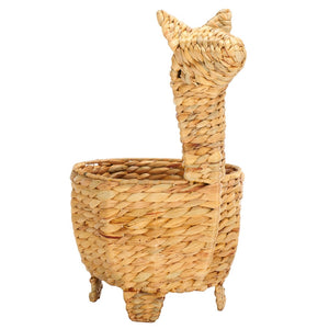 Safavieh Auroris Llama-Shaped Woven Basket - Eco-Friendly Water Hyacinth Storage For Playful Spaces & Decor STG1813A