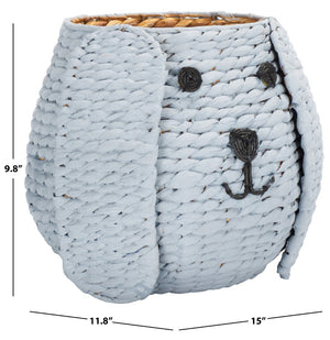 Safavieh Sarin Handwoven Puppy-Face Basket In Neutral Grey – Charming Storage For Toys And Essentials STG1814A