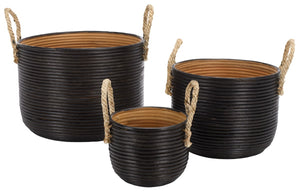 Safavieh Renley Natural Rattan Square Basket Set of Three for Stylish Home Organization STG1816A