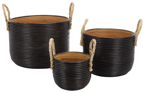 Safavieh Renley Natural Rattan Square Basket Set of Three for Stylish Home Organization STG1816A
