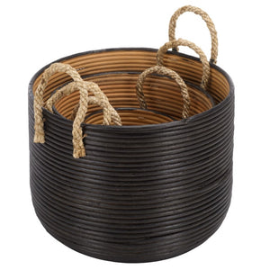 Safavieh Renley Natural Rattan Square Basket Set of Three for Stylish Home Organization STG1816A