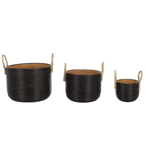 Safavieh Renley Natural Rattan Square Basket Set of Three for Stylish Home Organization STG1816A