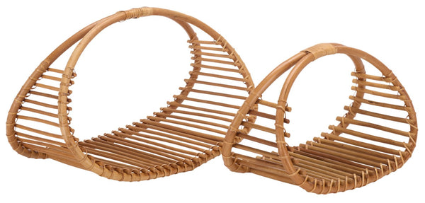 Safavieh Freyley Handcrafted Rattan Storage Baskets Set of 2 Nesting Boho Organizers STG1819A