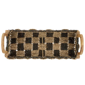 Safavieh Quinley Seagrass Woven Storage Basket Earthy Two Tone Boho Organizer for Shelves STG1820A