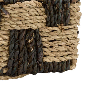 Safavieh Quinley Seagrass Woven Storage Basket Earthy Two Tone Boho Organizer for Shelves STG1820A