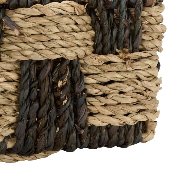 Safavieh Quinley Seagrass Woven Storage Basket Earthy Two Tone Boho Organizer for Shelves STG1820A