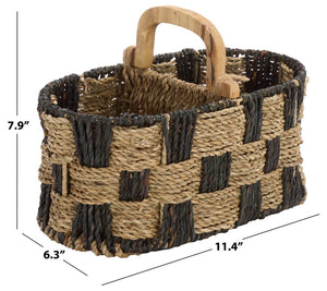 Safavieh Reiser Handwoven Seagrass Square Basket Organic Storage for Shelves and Entryway Decor STG1821A