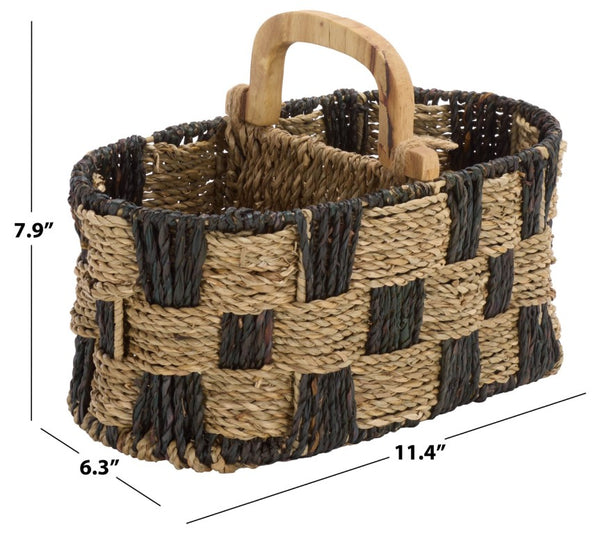 Safavieh Reiser Handwoven Seagrass Square Basket Organic Storage for Shelves and Entryway Decor STG1821A