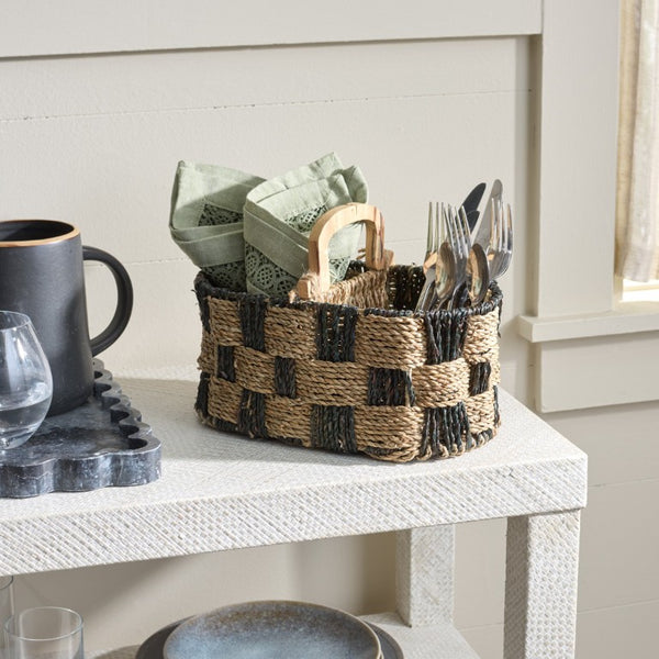 Safavieh Reiser Handwoven Seagrass Square Basket Organic Storage for Shelves and Entryway Decor STG1821A