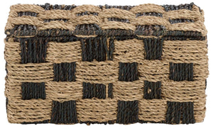 Safavieh Kirstel Seagrass Woven Square Storage Basket Earthy Two Tone Coastal Boho Decor STG1822A
