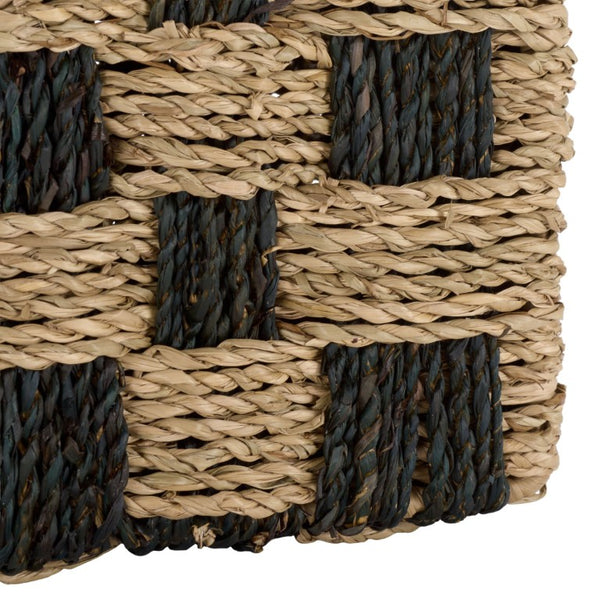 Safavieh Kirstel Seagrass Woven Square Storage Basket Earthy Two Tone Coastal Boho Decor STG1822A