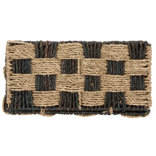 Safavieh Kirstel Seagrass Woven Square Storage Basket Earthy Two Tone Coastal Boho Decor STG1822A