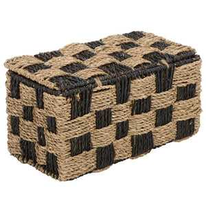Safavieh Kirstel Seagrass Woven Square Storage Basket Earthy Two Tone Coastal Boho Decor STG1822A