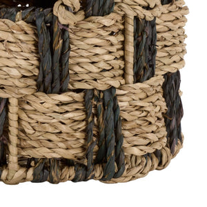 Safavieh Geanna Woven Seagrass Storage Basket Tall Narrow Metal Frame Earthy Organic Accent STG1823A
