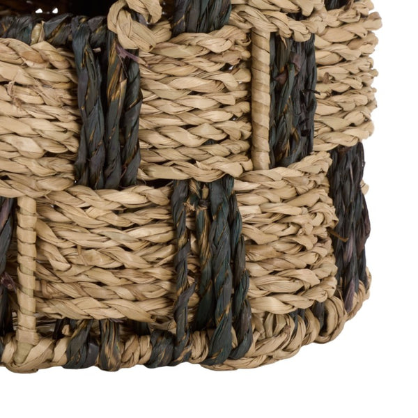 Safavieh Geanna Woven Seagrass Storage Basket Tall Narrow Metal Frame Earthy Organic Accent STG1823A