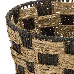 Safavieh Jarinda Seagrass Woven Square Storage Basket with Two Tone Organic Texture for Any Room STG1824A