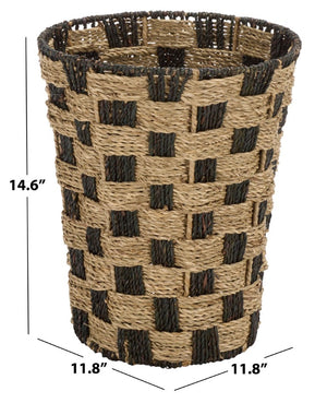 Safavieh Jarinda Seagrass Woven Square Storage Basket with Two Tone Organic Texture for Any Room STG1824A