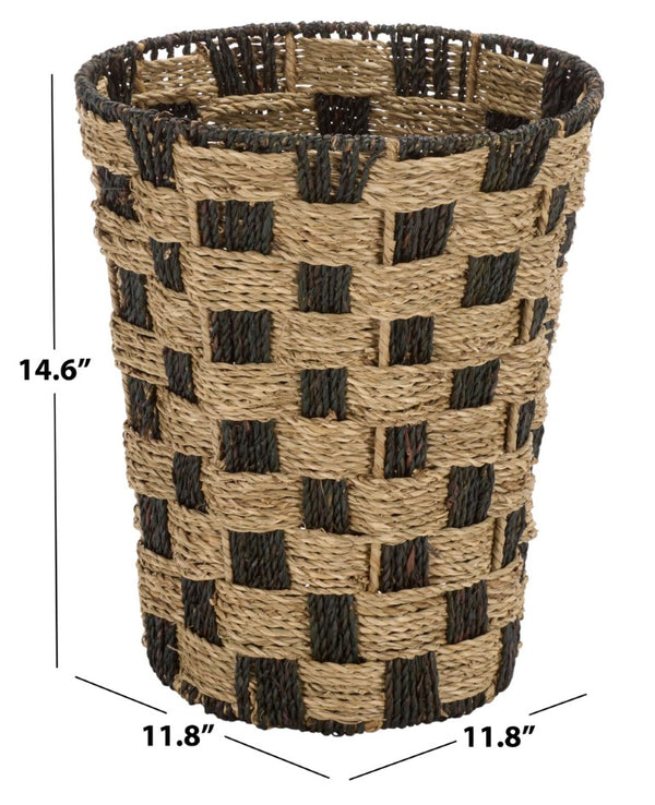 Safavieh Jarinda Seagrass Woven Square Storage Basket with Two Tone Organic Texture for Any Room STG1824A