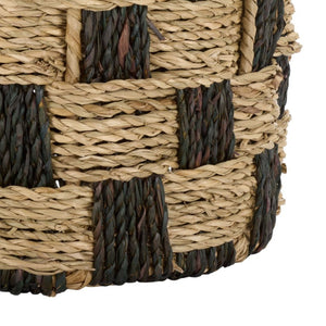 Safavieh Jarinda Seagrass Woven Square Storage Basket with Two Tone Organic Texture for Any Room STG1824A
